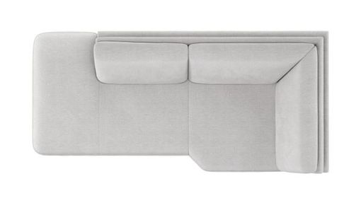 XOOON Carini, Ottomane groß - links - Grau, Weiss - 1