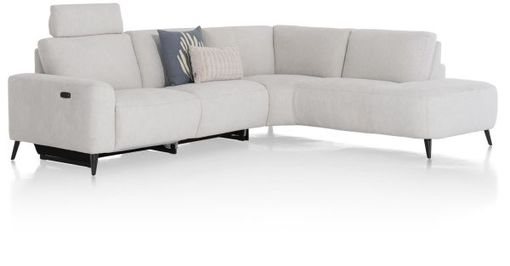 XOOON Carini, Ecksofa 2,5 Sitzer Armlehne links elektrisch + Ottomane rechts - Vada Ivory -  - 2
