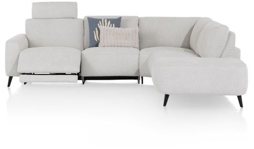 XOOON Carini, Ecksofa 2,5 Sitzer Armlehne links elektrisch + Ottomane rechts - Vada Ivory -  - 3