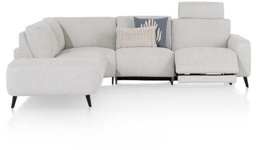 XOOON Carini, Ecksofa 2,5 Sitzer Armlehne rechts elektrisch + Ottomane links - Vada Ivory -  - 1