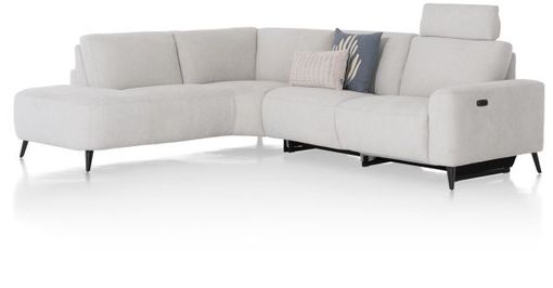 XOOON Carini, Ecksofa 2,5 Sitzer Armlehne rechts elektrisch + Ottomane links - Vada Ivory -  - 4