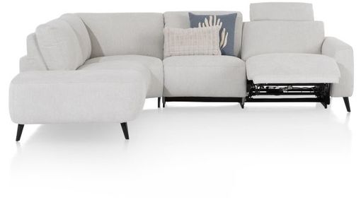 XOOON Carini, Ecksofa 2,5 Sitzer Armlehne rechts elektrisch + Ottomane links - Vada Ivory -  - 5