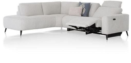 XOOON Carini, Ecksofa 2,5 Sitzer Armlehne rechts elektrisch + Ottomane links - Vada Ivory -  - 6