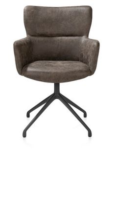 XOOON Sage, Armlehnstuhl drehbaar - Aluminium Gestell - selected choices - Schwarz/ Anthrazit, Braun, Grau, Gruen, Orange, Taupe, Weiss - 1