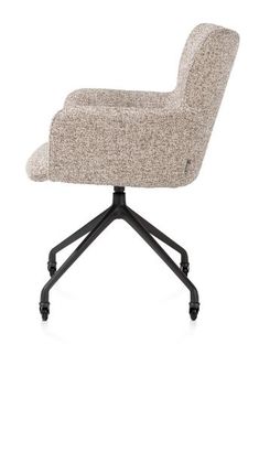 XOOON Sage, Armlehnstuhl + Rollen - Aluminium Gestell - Schwarz/ Anthrazit, Braun, Grau, Gruen, Orange, Taupe, Weiss - 4