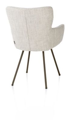 XOOON Sage, Armlehnstuhl 4 Fußen steelbrown - Stoff Luton - Creme - 3