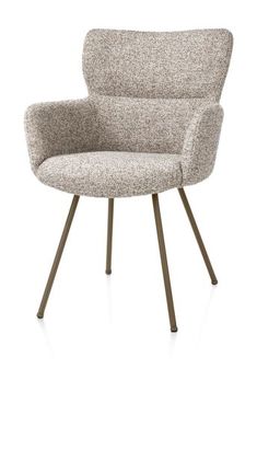 XOOON Sage, Armlehnstuhl 4 Fußen steelbrown - Stoff Luton - Kupfer - 2