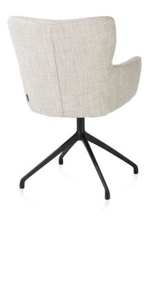 XOOON Sage, Armlehnstuhl drehbar - rough off black - Stoff Luton - Creme - 3