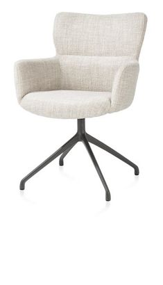 XOOON Sage, Armlehnstuhl drehbar - graphit - Stoff Luton - Creme - 2