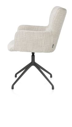 XOOON Sage, Armlehnstuhl drehbar - graphit - Stoff Luton - Creme - 4