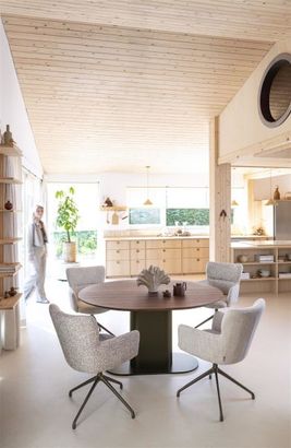 XOOON Sage, Armlehnstuhl drehbar - steelbrown - Stoff Luton - Creme - 10