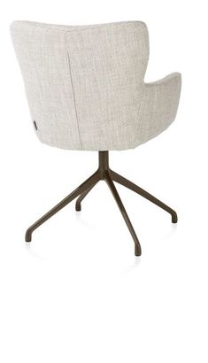 XOOON Sage, Armlehnstuhl drehbar - steelbrown - Stoff Luton - Creme - 3