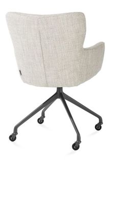 XOOON Sage, Armlehnstuhl + Rollen - Aluminium Gestell graphit - Stoff Luton - Creme - 3