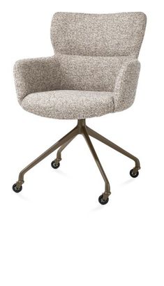 XOOON Sage, Armlehnstuhl + Rollen - Aluminium Gestell steelbrown - Stoff Luton - Kupfer - 2