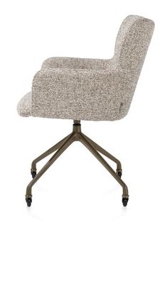 XOOON Sage, Armlehnstuhl + Rollen - Aluminium Gestell steelbrown - Stoff Luton - Kupfer - 4