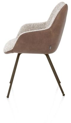 XOOON Mats, Armlehnstuhl - 4 Fußen steelbrown - Pala cognac + Luton kupfer - Braun, Orange - 4