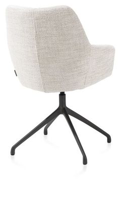 XOOON Mats, Armlehnstuhl - Aluminium Gestell rough off black - drehbar - Stoff Luton - Creme - 3