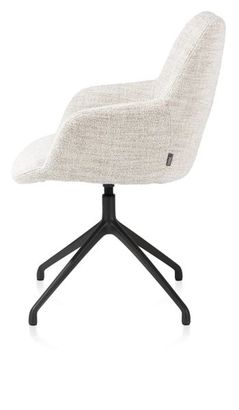 XOOON Mats, Armlehnstuhl - Aluminium Gestell rough off black - drehbar - Stoff Luton - Creme - 4