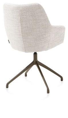 XOOON Mats, Armlehnstuhl - Aluminium Gestell steelbrown - drehbar - Stoff Luton - Creme - 3