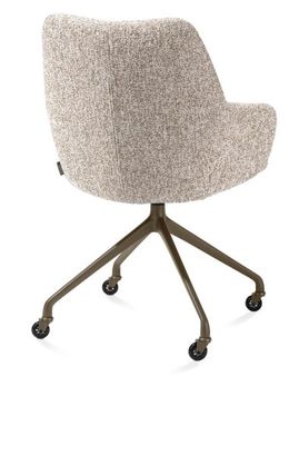 XOOON Mats, Armlehnstuhl - Aluminium Gestell steelbrown + Rollen - Stoff Luton -  - 3