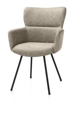 XOOON Sage, Armlehnstuhl 4-Fußen rough off black - Stoff Oregon -  - 2