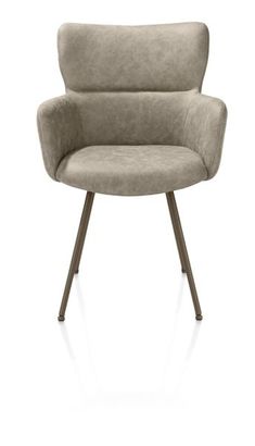 XOOON Sage, Armlehnstuhl 4 Fußen steelbrown - Stoff Oregon -  - 1