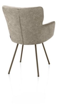 XOOON Sage, Armlehnstuhl 4 Fußen steelbrown - Stoff Oregon -  - 3