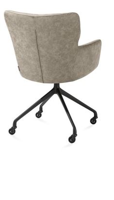 XOOON Sage, Armlehnstuhl + Rollen - Aluminium Gestell rough off black - Stoff Oregon -  - 3