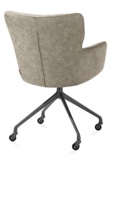 XOOON Sage, Armlehnstuhl + Rollen - Aluminium Gestell graphit - Stoff Oregon -  - 3