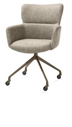 XOOON Sage, Armlehnstuhl + Rollen - Aluminium Gestell steelbrown - Stoff Oregon -  - 2