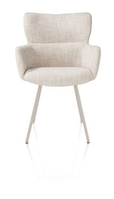 XOOON Sage, Armlehnstuhl 4 Fußen creme - Stoff Luton - Creme - 1