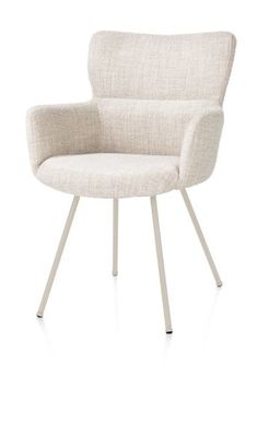 XOOON Sage, Armlehnstuhl 4 Fußen creme - Stoff Luton - Creme - 2