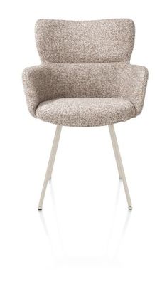 XOOON Sage, Armlehnstuhl 4 Fußen creme - Stoff Luton - Kupfer - 1