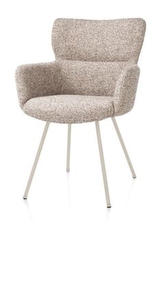 XOOON Sage, Armlehnstuhl 4 Fußen creme - Stoff Luton - Kupfer - 2