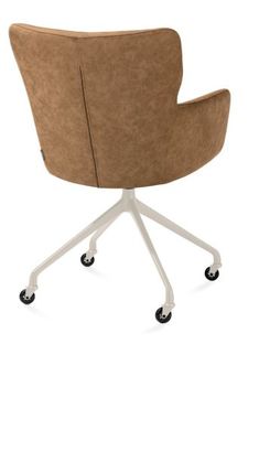 XOOON Sage, Armlehnstuhl + Rollen - Aluminium Gestell creme - Stoff Oregon -  - 3