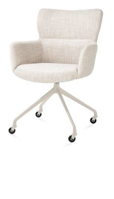 XOOON Sage, Armlehnstuhl + Rollen - Aluminium Gestell creme - Stoff Luton - Creme - 2