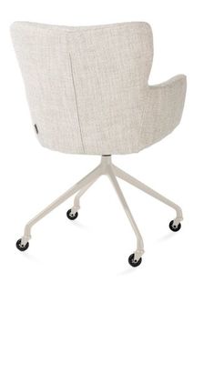 XOOON Sage, Armlehnstuhl + Rollen - Aluminium Gestell creme - Stoff Luton - Creme - 3