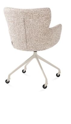 XOOON Sage, Armlehnstuhl + Rollen - Aluminium Gestell creme - Stoff Luton - Kupfer - 3