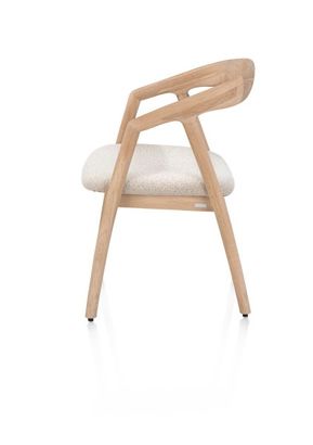 XOOON Dante, Armlehnstuhl - Eiche naturell mit Sitz in Stoff Cloudy - Beige - 4