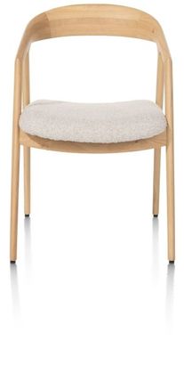 XOOON Dante, Armlehnstuhl - Eiche naturell mit Sitz in Stoff Cloudy beige - Beige - 1