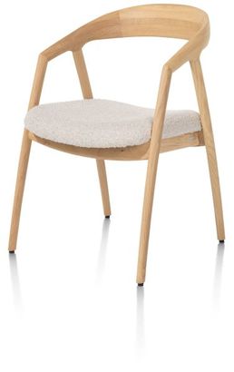 XOOON Dante, Armlehnstuhl - Eiche naturell mit Sitz in Stoff Cloudy beige - Beige - 2