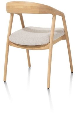 XOOON Dante, Armlehnstuhl - Eiche naturell mit Sitz in Stoff Cloudy beige - Beige - 4