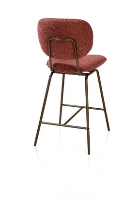 XOOON Lexi, Tresenstuhl - Rahmen steelbrown - Stoff Cloudy - Kupfer - 3