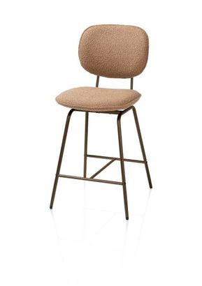 XOOON Lexi, Tresenstuhl - Rahmen steelbrown - Stoff Cloudy - Ocker - 2