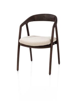 XOOON Dante, Armlehnstuhl - Eiche clay mit Sitz in Stoff Brioni - Beige - 2