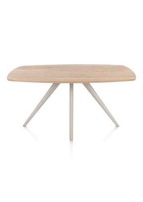 XOOON Arvada, Esstisch 160 x 100 cm, oval, 4 Beine - Beige, Weiß, Gelb - 1