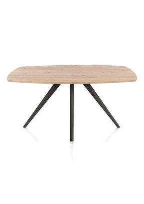 XOOON Arvada, Esstisch 160 x 100 cm, oval, 4 Beine - Beige, Weiß, Gelb - 1