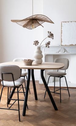 XOOON Arvada, Esstisch 160 x 100 cm, oval, 4 Beine - Beige, Weiß, Gelb - 8