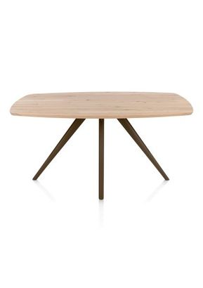 XOOON Arvada, Esstisch 160 x 100 cm, oval, 4 Beine - Beige, Weiß, Gelb - 1