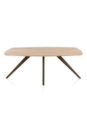XOOON Arvada, Esstisch 190 x 100 cm, oval, 4 Beine - Beige, Weiß, Gelb - 1